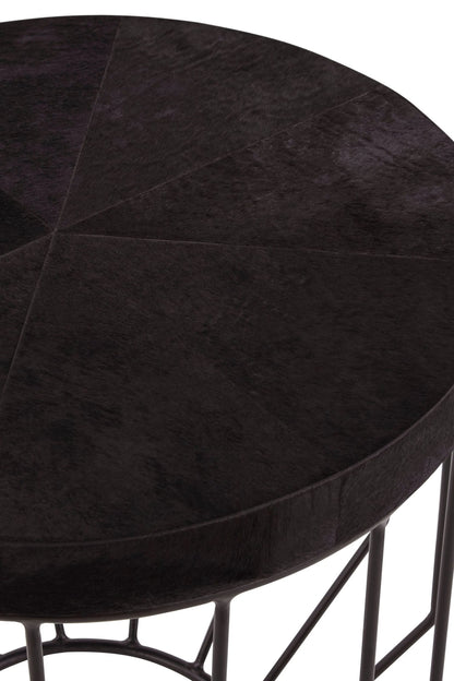 Chelsea Townhouse Hair On Hide Top Round Side Table