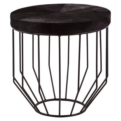 Chelsea Townhouse Hair On Hide Top Round Side Table