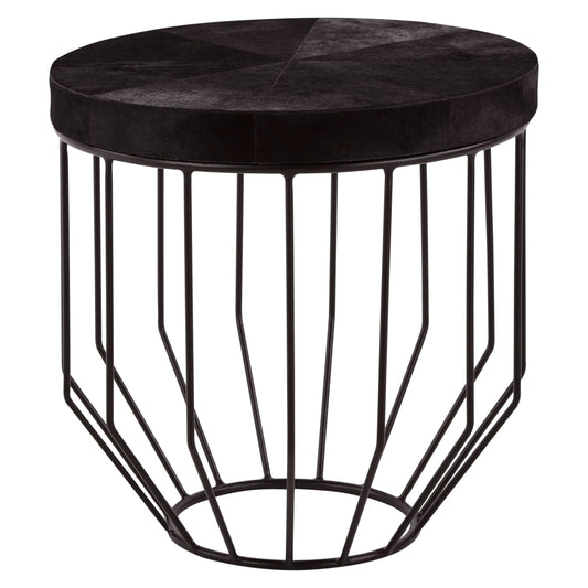 Chelsea Townhouse Hair On Hide Top Round Side Table