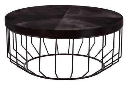 Chelsea Townhouse Black Hair On Leather Round Coffee Table