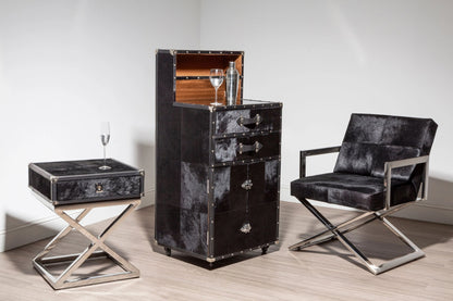 Chelsea Townhouse Hair On Leather Drinks Cabinet