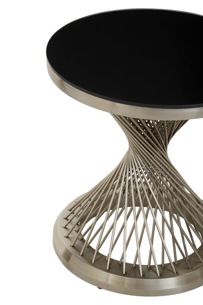 Sorrento Hourglass Side Table with Silver Base