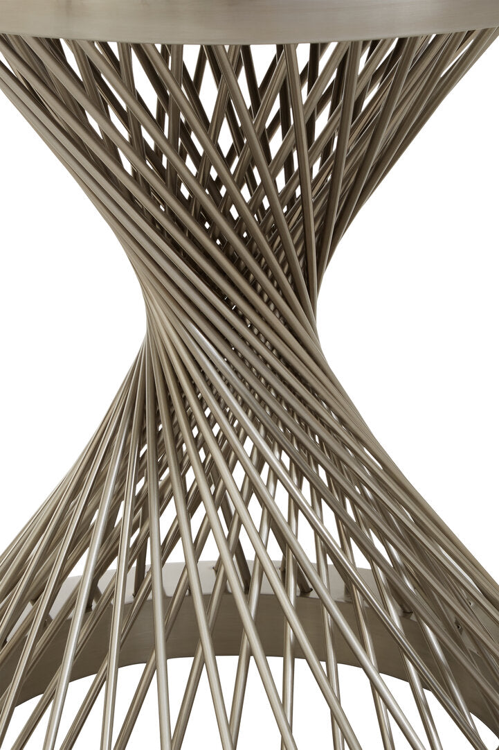 Sorrento Hourglass Side Table with Silver Base