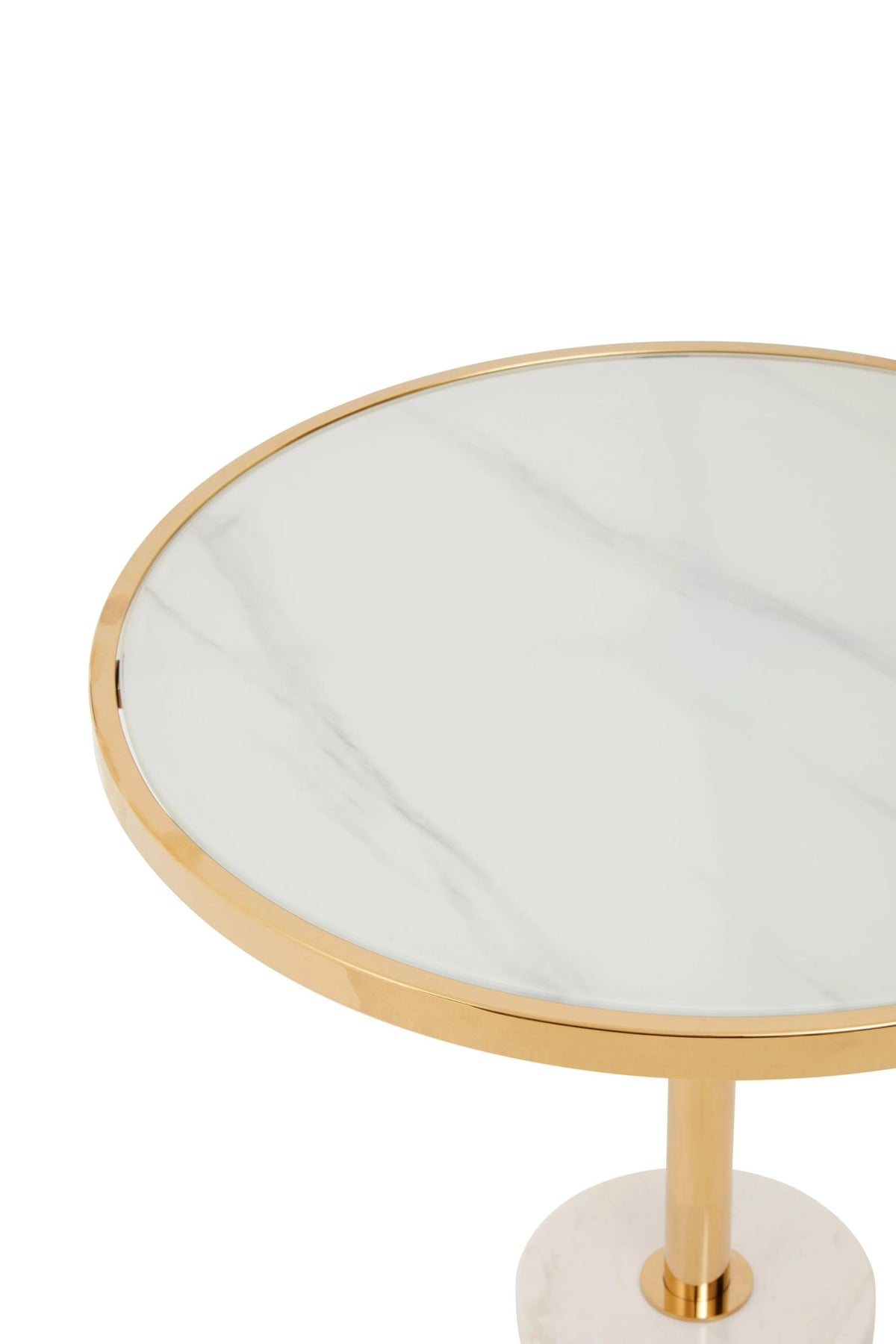 Lumina White Marble Round Side Table