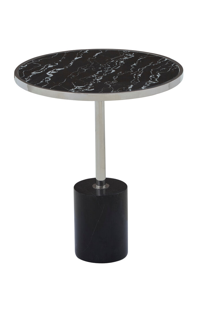 Lumina Black Marble End Table