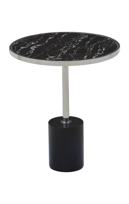 Lumina Black Marble End Table