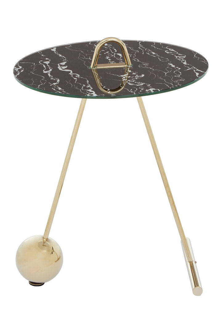 Lumina Black Marble Effect Top End Table