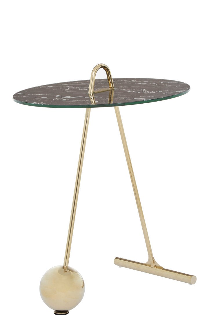 Lumina Black Marble Effect Top End Table