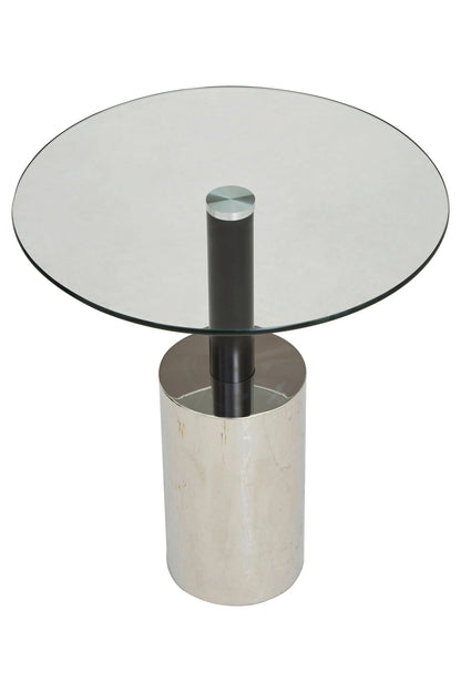 Lumina End Table With Silver Base