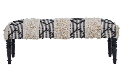 Serene Black And White Moroccan Bench