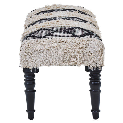 Serene Black And White Moroccan Bench