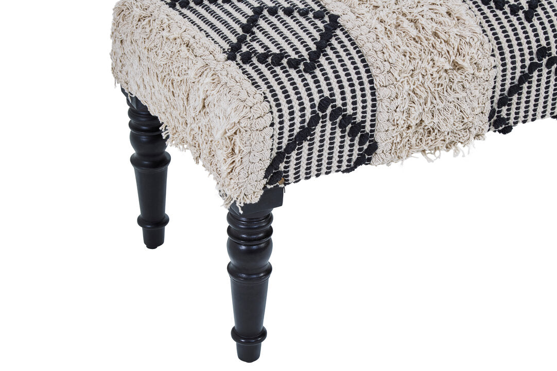 Serene Black And White Moroccan Bench