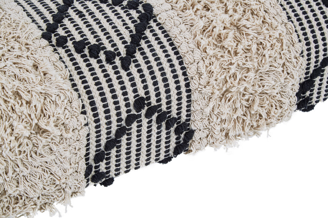 Serene Black And White Moroccan Bench