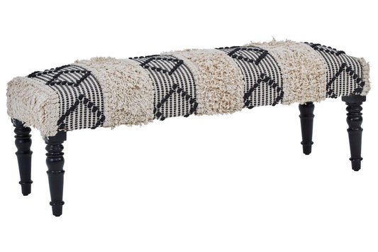Serene Black And White Moroccan Bench