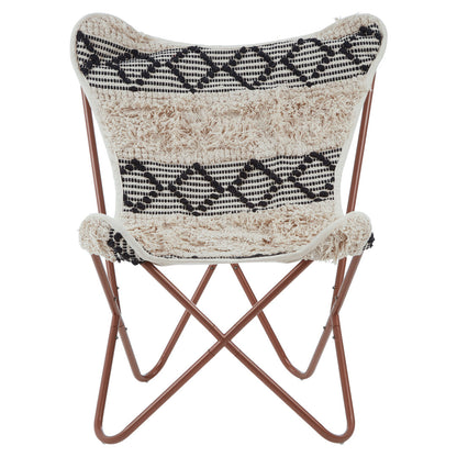 Serene Black and White Pattern Butterfly Chair