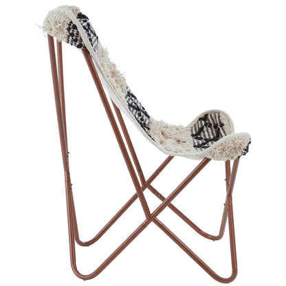 Serene Black and White Pattern Butterfly Chair