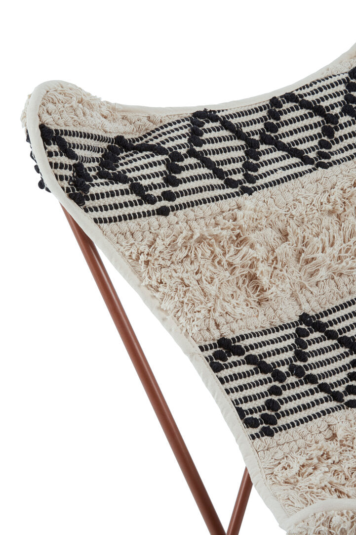 Serene Black and White Pattern Butterfly Chair