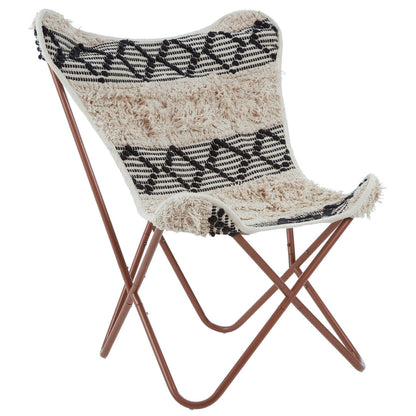 Serene Black and White Pattern Butterfly Chair
