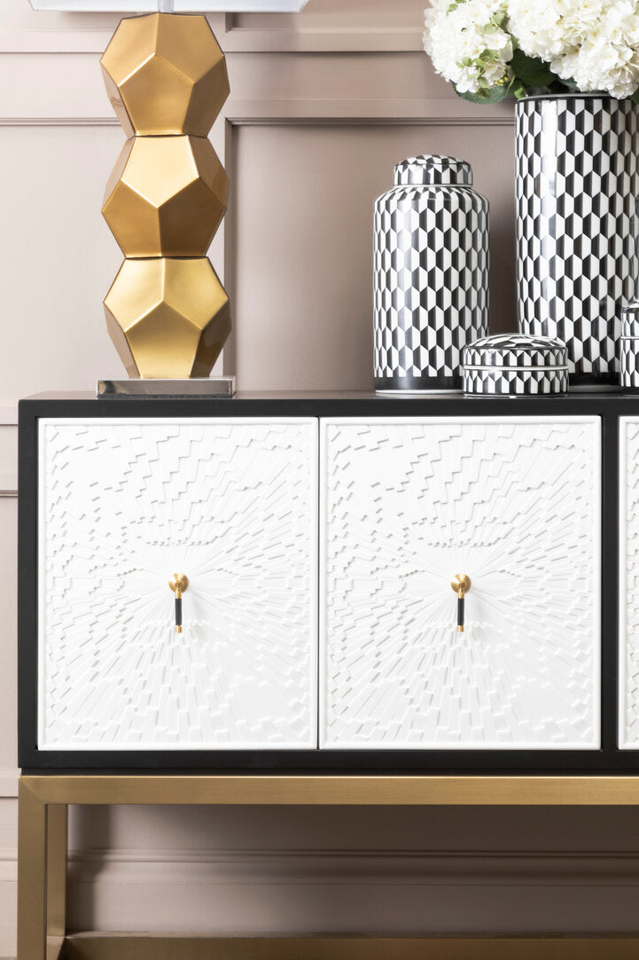 Alexander Black and White Four Door Sideboard