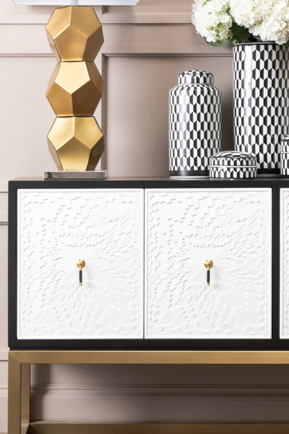 Alexander Black and White Four Door Sideboard