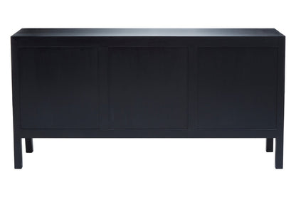 Via Black Sideboard with 3 Rattan Doors