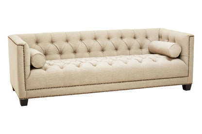 Cavendish Stone Fabric 3 Seat Modern Chesterfield Sofa