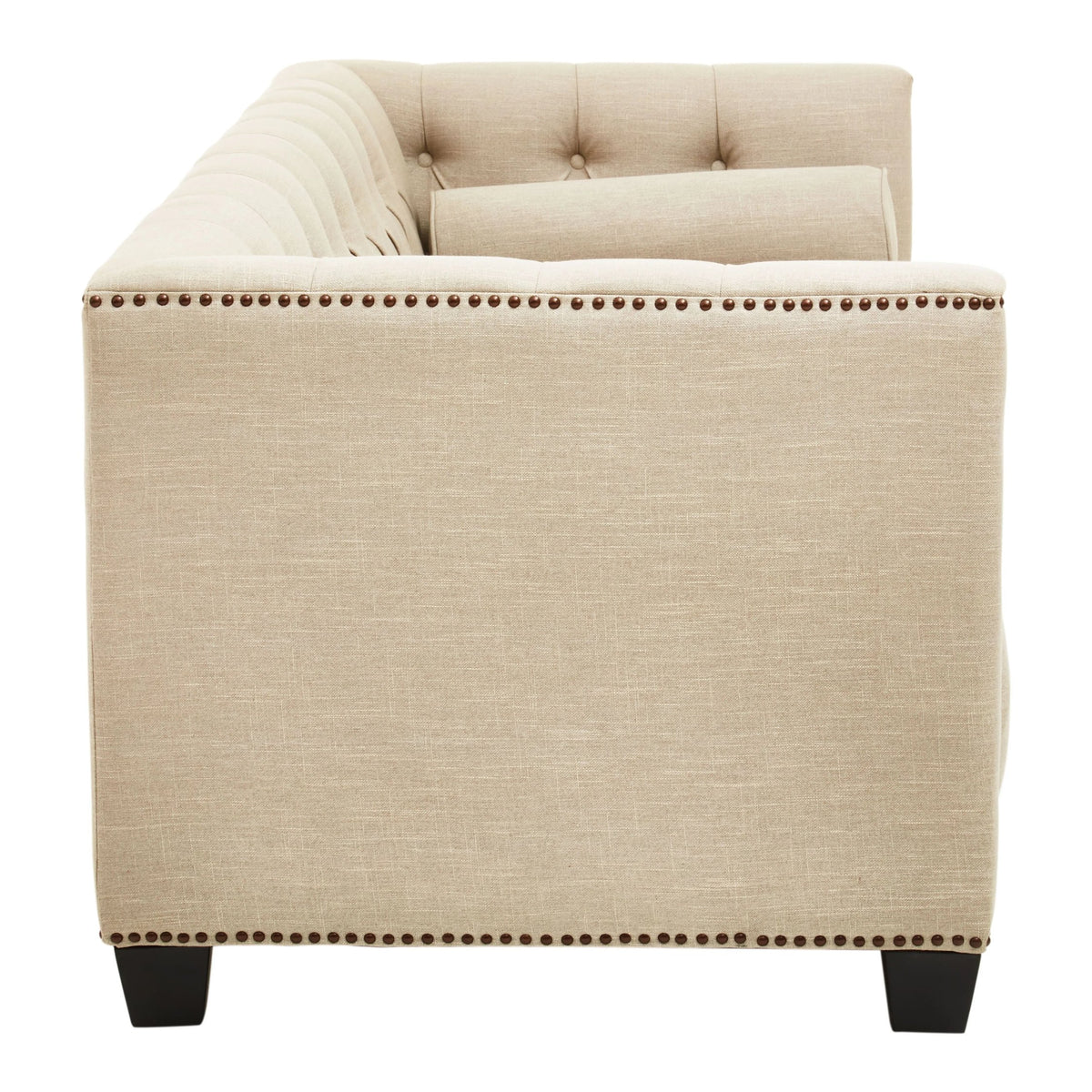 Cavendish Stone Fabric 3 Seat Modern Chesterfield Sofa
