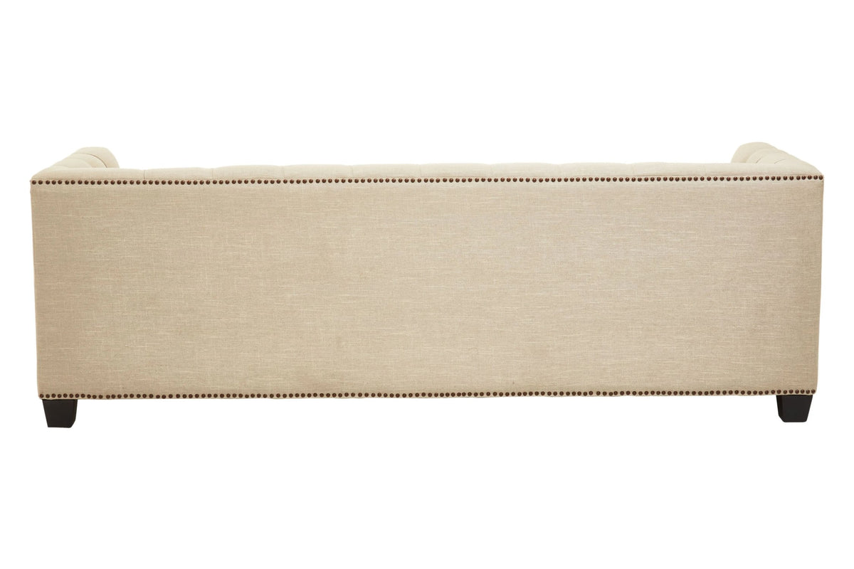 Cavendish Stone Fabric 3 Seat Modern Chesterfield Sofa