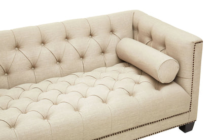 Cavendish Stone Fabric 3 Seat Modern Chesterfield Sofa