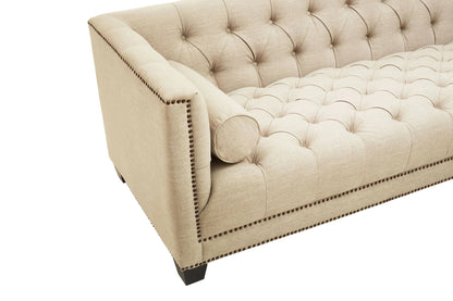 Cavendish Stone Fabric 3 Seat Modern Chesterfield Sofa