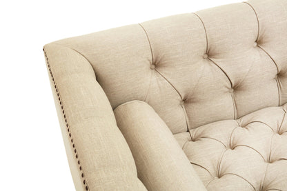 Cavendish Stone Fabric 3 Seat Modern Chesterfield Sofa