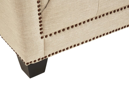 Cavendish Stone Fabric 3 Seat Modern Chesterfield Sofa