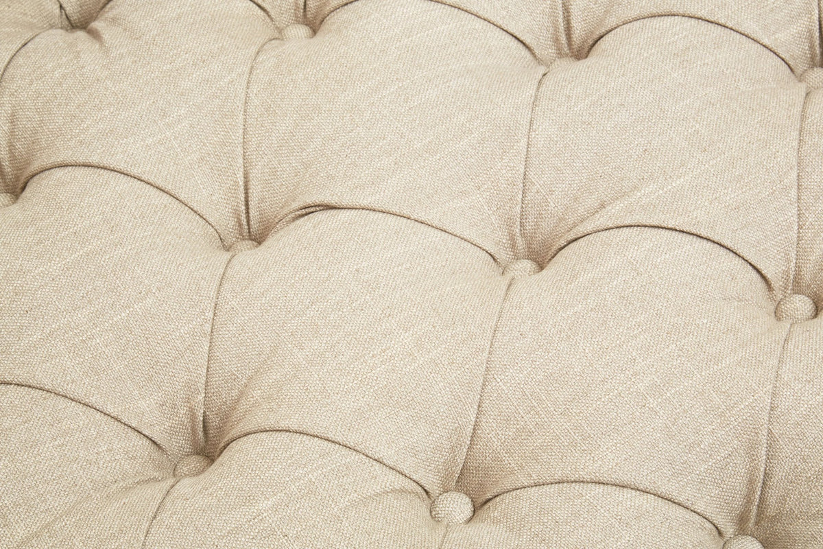 Cavendish Stone Fabric 3 Seat Modern Chesterfield Sofa
