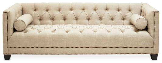 Cavendish Stone Fabric 3 Seat Modern Chesterfield Sofa