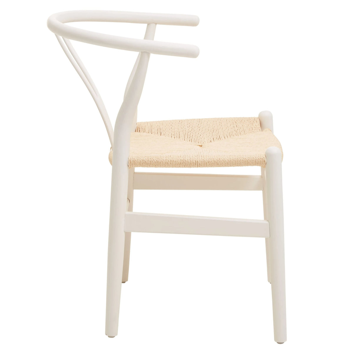 Bordeaux Antique White Finish Wishbone Chair