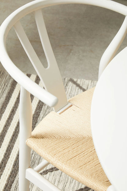 Bordeaux Antique White Finish Wishbone Chair