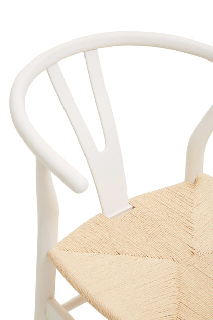 Bordeaux Antique White Finish Wishbone Chair