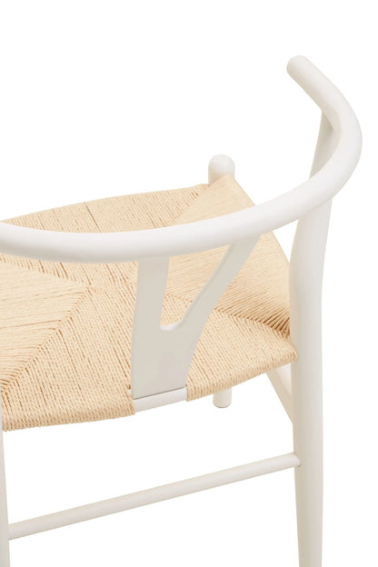 Bordeaux Antique White Finish Wishbone Chair