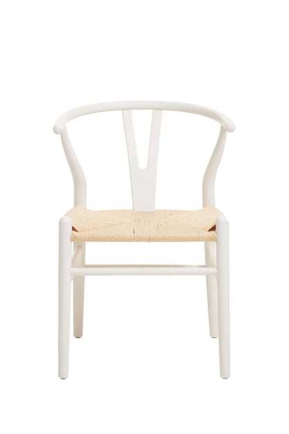 Bordeaux Antique White Finish Wishbone Chair