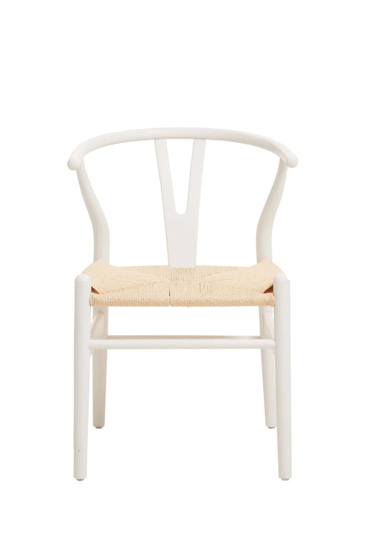 Bordeaux Antique White Finish Wishbone Chair
