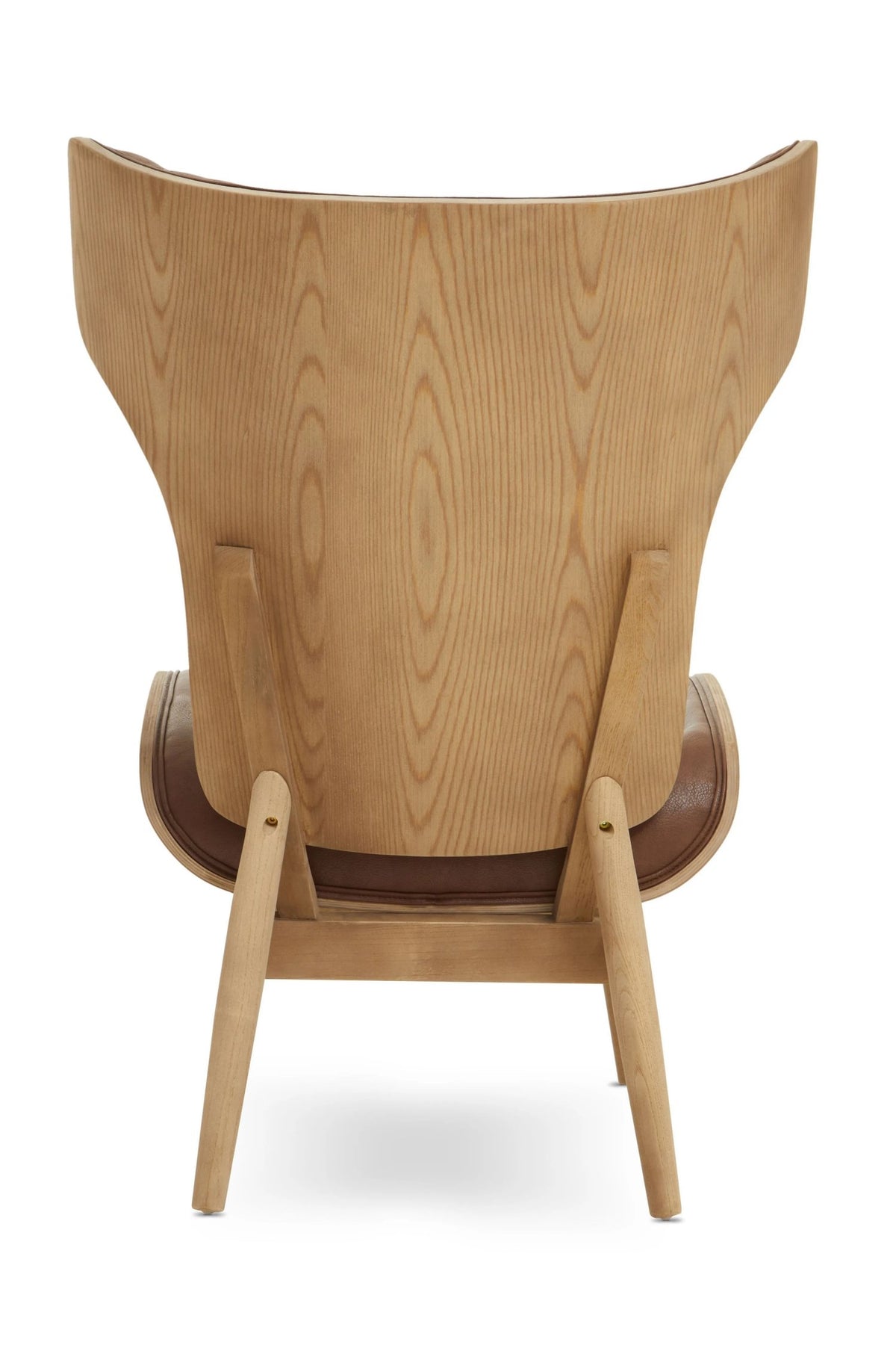 Ashbourne Brown Leather Effect Chair With Winged Back