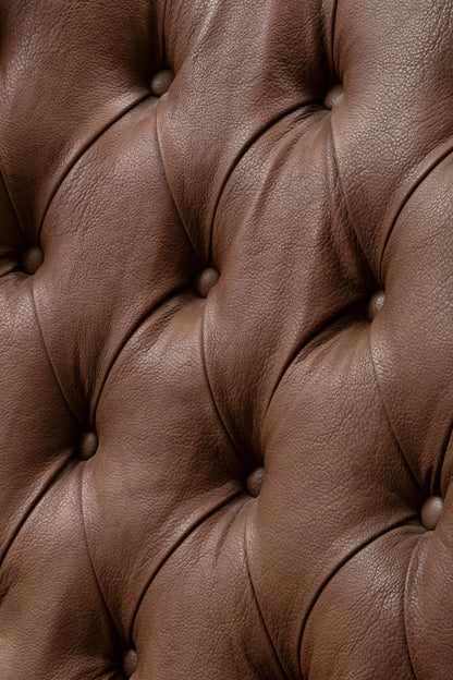 Ashbourne Brown Leather Effect Chair With Winged Back