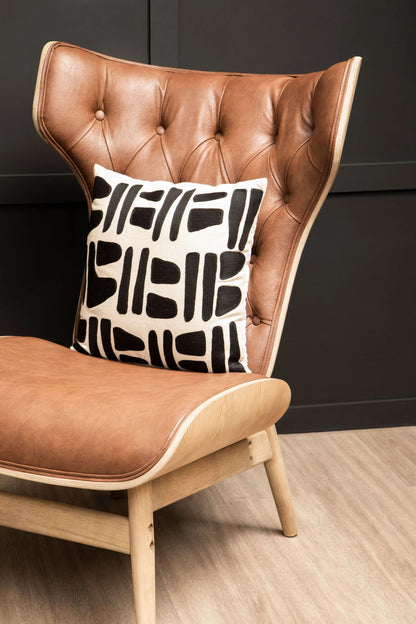 Ashbourne Brown Leather Effect Chair With Winged Back
