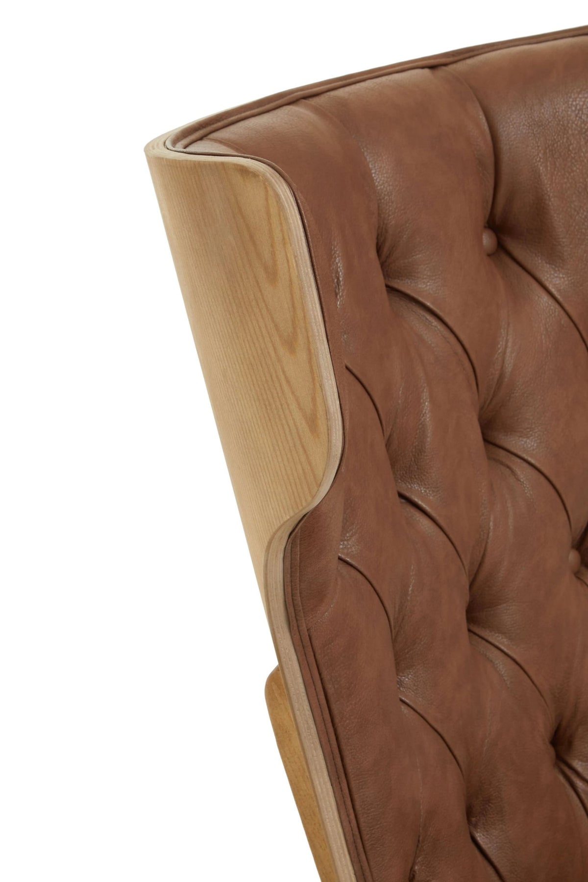 Ashbourne Brown Leather Effect Chair With Winged Back