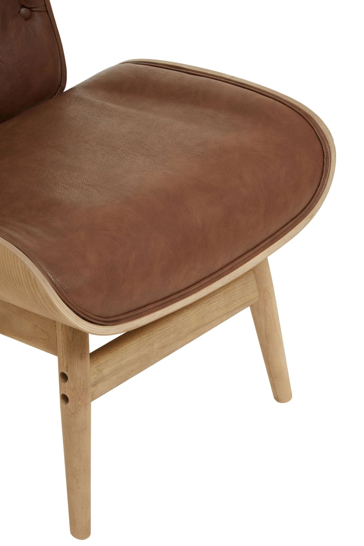 Ashbourne Brown Leather Effect Chair With Winged Back