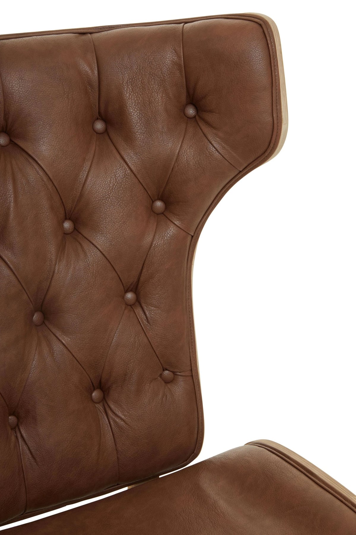 Ashbourne Brown Leather Effect Chair With Winged Back