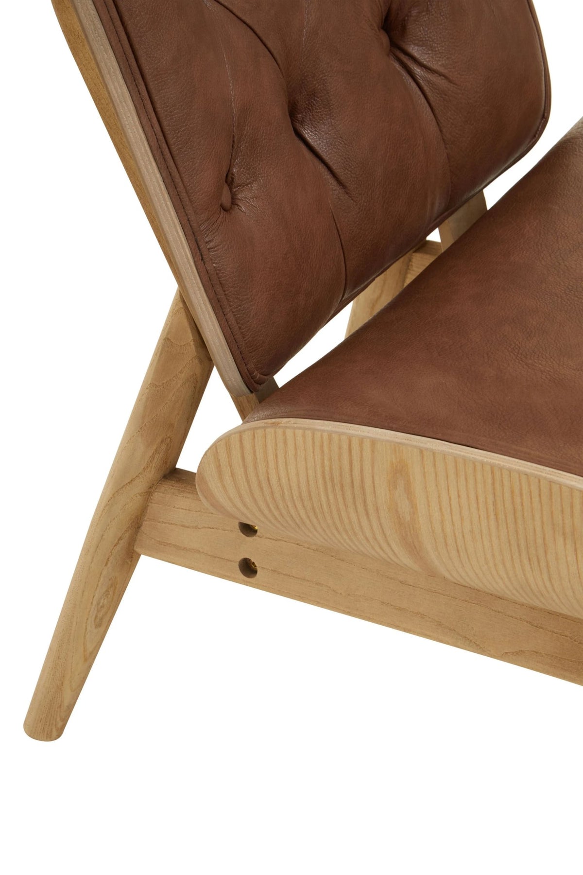 Ashbourne Brown Leather Effect Chair With Winged Back