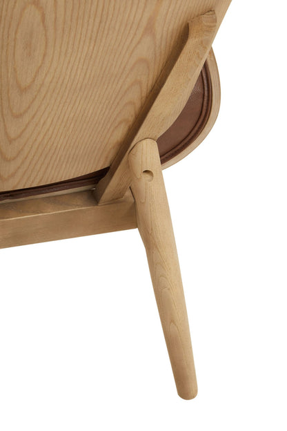 Ashbourne Brown Leather Effect Chair With Winged Back