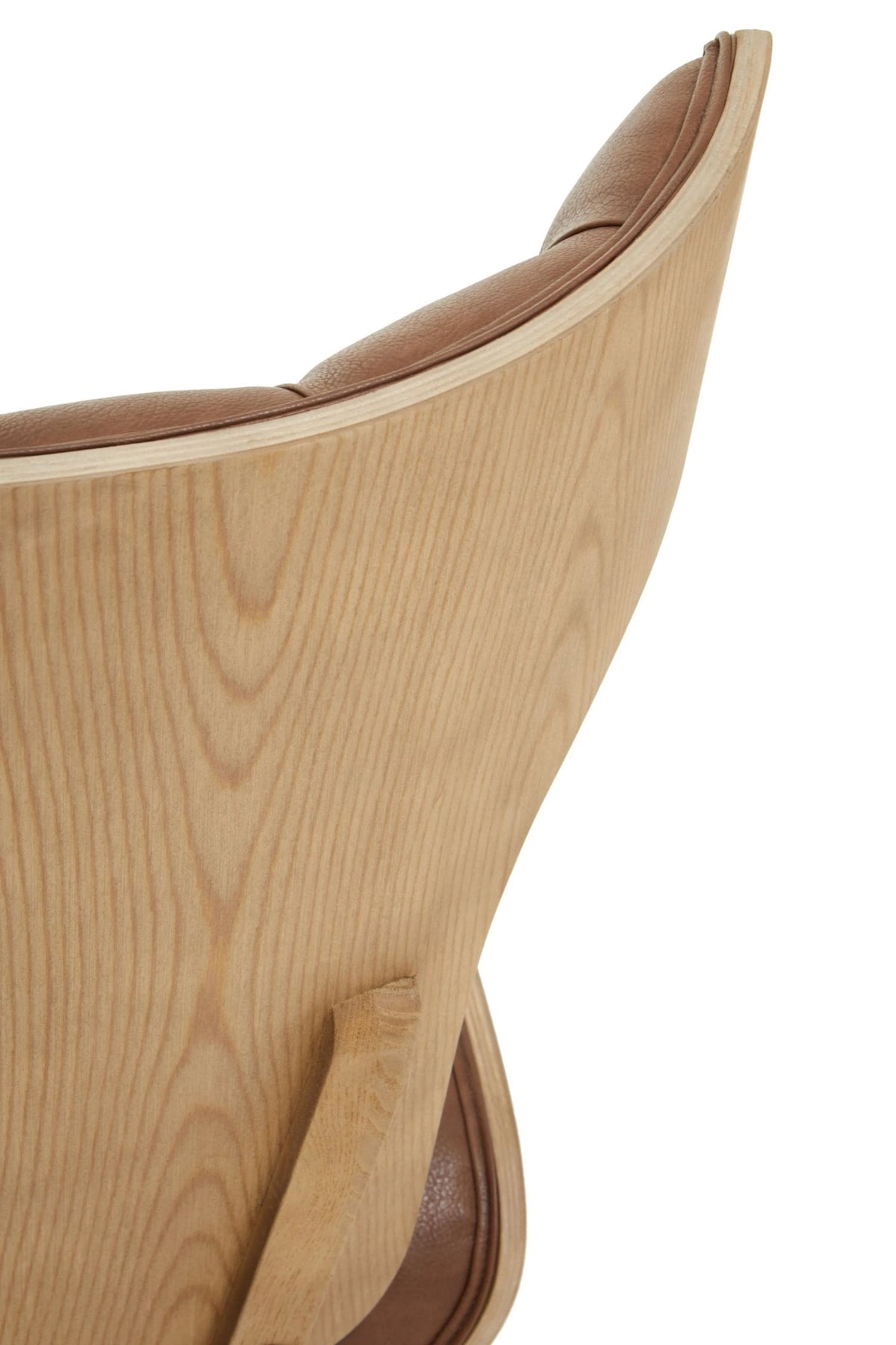 Ashbourne Brown Leather Effect Chair With Winged Back