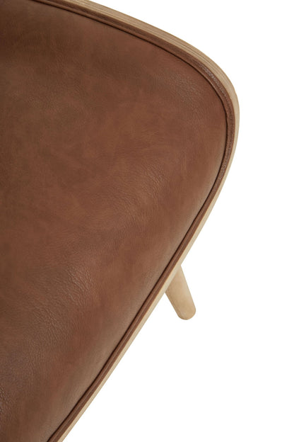 Ashbourne Brown Leather Effect Chair With Winged Back